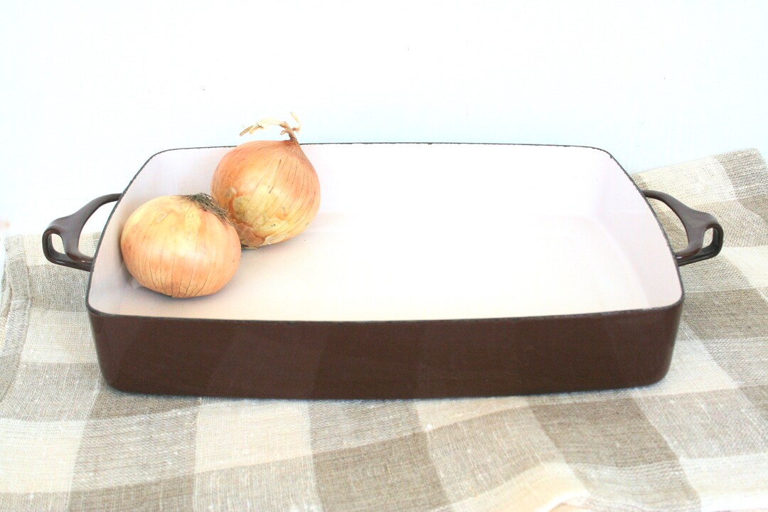 Dansk Kobenstyle Brown and White Enamel Roasting Pan. IHQ Etsy