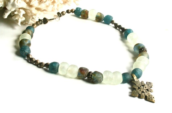 Bohemian glass and metal bead necklace. Beaded ne… - image 2