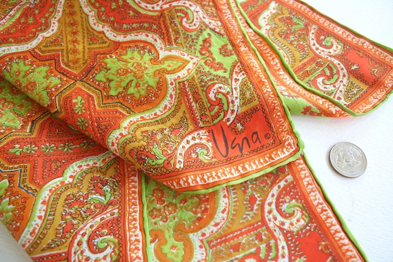 Retro Vera Neumann scarf with ornate paisley scro… - image 3