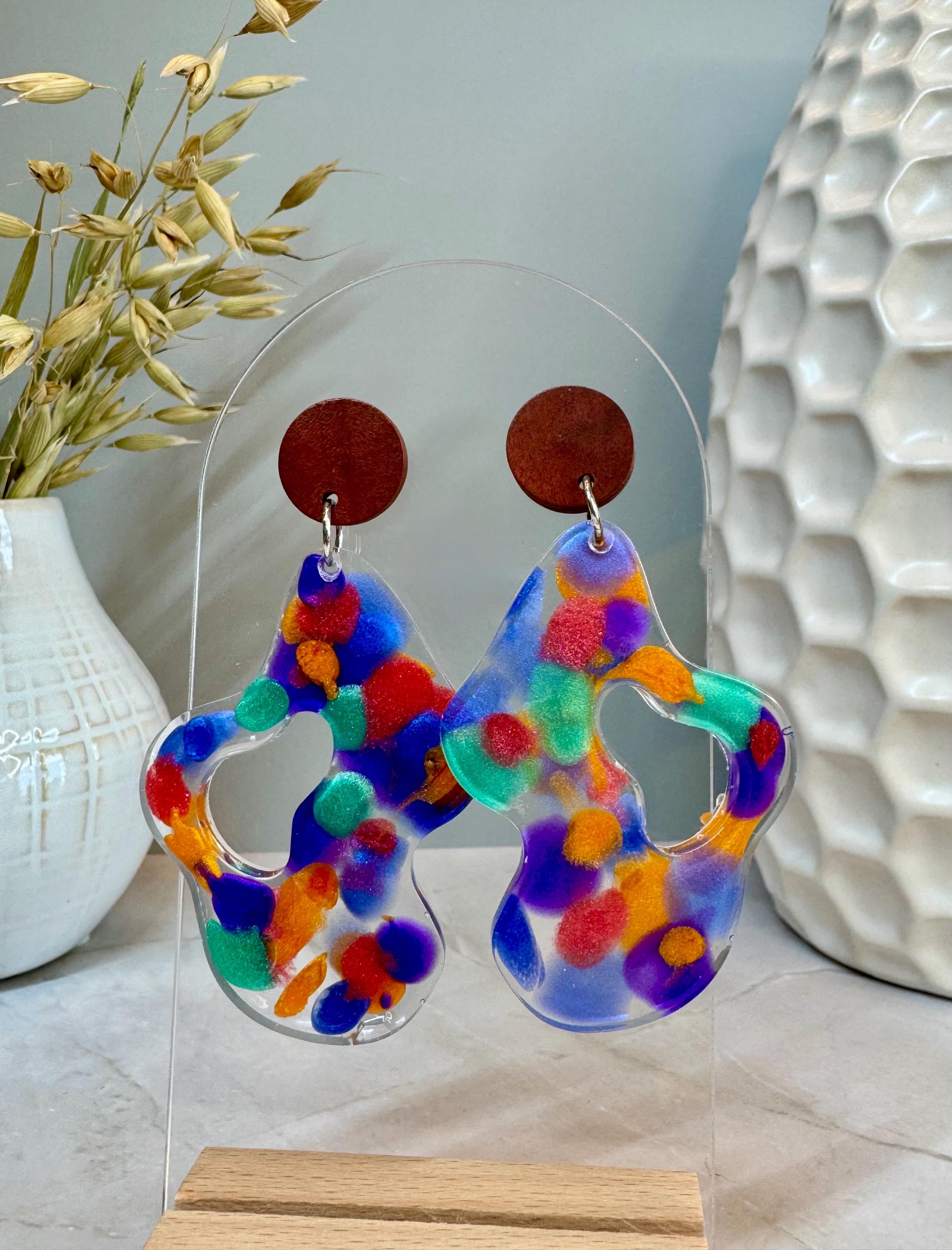 Fun colorful resin earrings