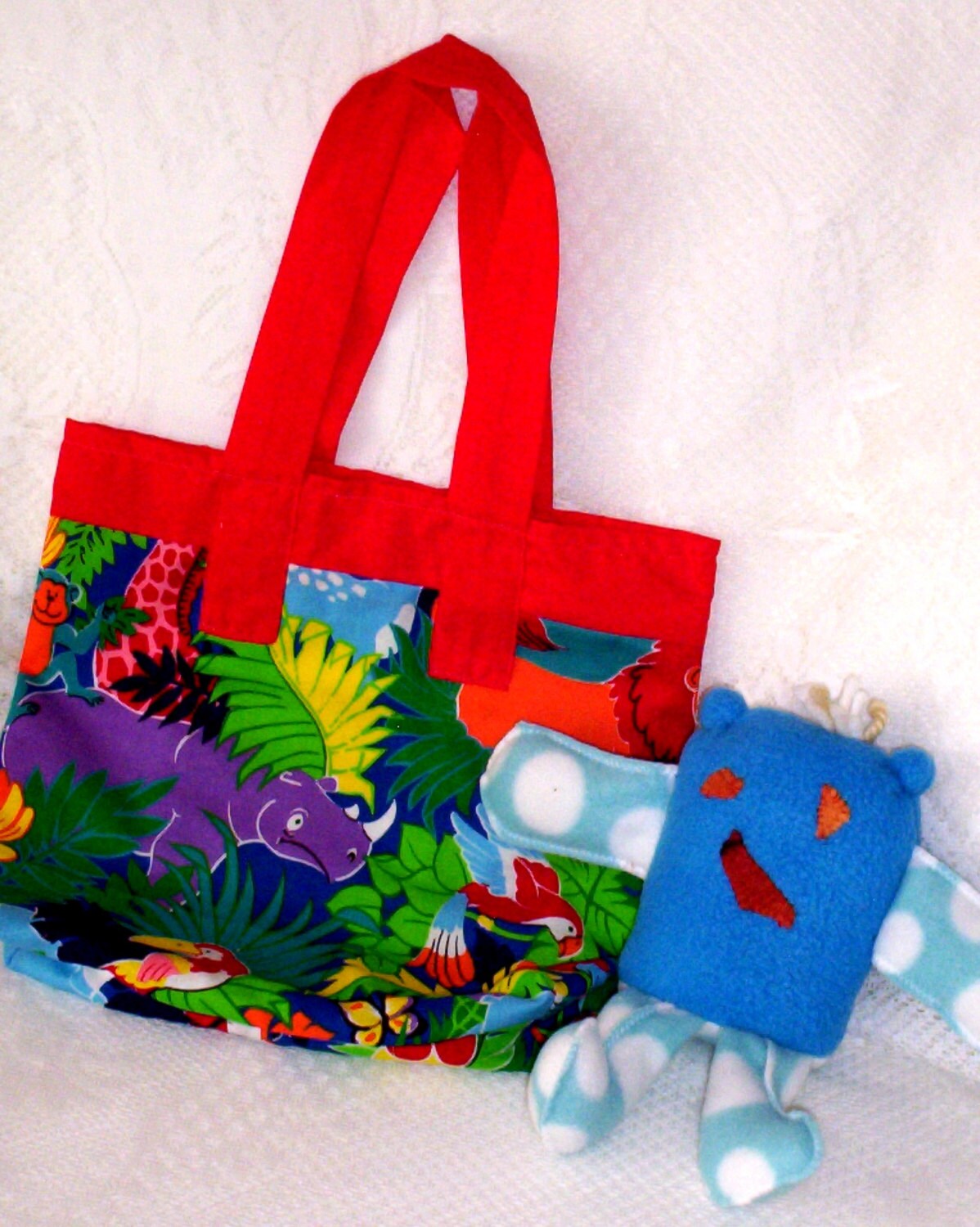 Children's fabric tote bag for toy electronic storage Etsy