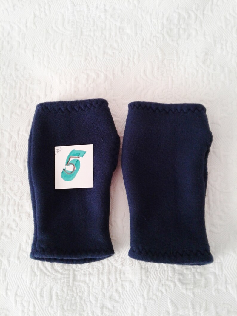 Fingerless gloves, fleece texting gloves, driving gloves, gift for her, #5 navy blue