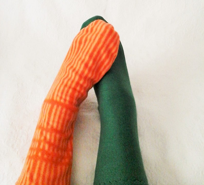 Orange Fleece Socks Warm Green Socks for Women Etsy
