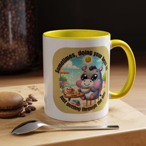 A volte il meglio è semplicemente arrivare alla fine della giornata, Tazza con animali divertenti, Tazza da caffè con cartoni animati, Ufficio