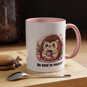 Taza de café con diseño de erizo divertido, taza de té novedosa e inspiradora