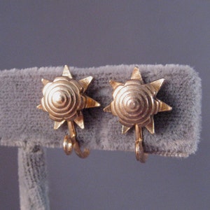 Screw Back Earring Converters Star/ Sun/ Flower Design/Gold Plated/ Change Your Earrings to Screw Backs, Vintage Earring Finding image 3