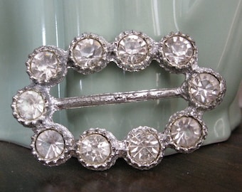 Vintage Rhinestone Sash Belt Buckle