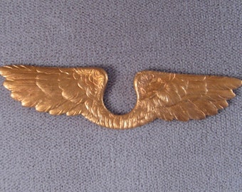 French Brass Wings Vintage Stamping Heavy Weight, Great Details