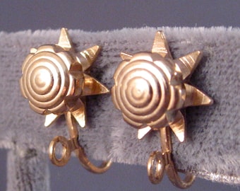 Screw Back Earring Converters Star/ Sun/ Flower Design/Gold Plated/ Change Your Earrings to Screw Backs, Vintage Earring  Finding