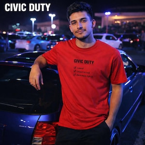 Camiseta divertida de coche Civic Duty, camiseta Honda Civic JDM Tuner, camiseta meme de coche rebajado, regalo para amantes de los coches, camiseta de Car Meet, humor sobre la luz de revisión del motor