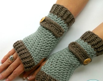 Fingerless Gloves Crochet Pattern No.916 Digital Download uses DK weight yarn English