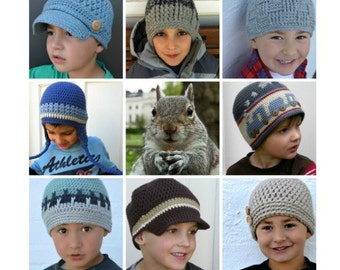 Boys Crochet Hat Patterns - Multi Purchase Discount Coupon Codes - Baby, Toddler, Kids, Boys, Mens Patterns - Make your own pack