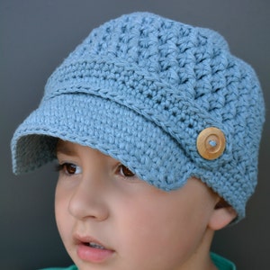Boys Newsboy Crochet Hat Pattern in Toddler, Kid and Adult Size No.210 ...