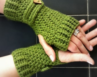 Crochet Glove Pattern No.914 Fingerless Gloves with Straps Crochet Pattern Digital Download PDF English