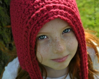 Chunky Pixie Hat Crochet Pattern in Toddler, Child and Adult Sizes No.311 Digital Download PDF English