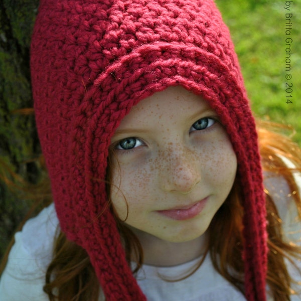 Chunky Pixie Hat Crochet Pattern in Toddler, Child and Adult Sizes No.311 Digital Download PDF English
