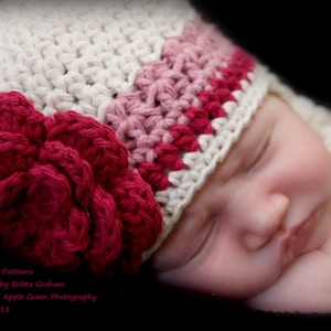 Baby Hat Pattern with eaflaps and braids in Newborn, Baby, Toddler and Kid Sizes No.603 Digital Download English