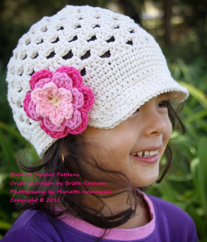 Newsboy Hat Crochet Pattern No.301 Digital Download PDF Pattern English image 2