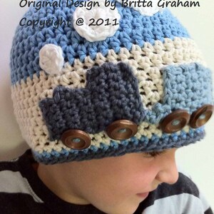 Easy Peasy Train Hat crochet pattern for boys No.109 Digital Download English image 3