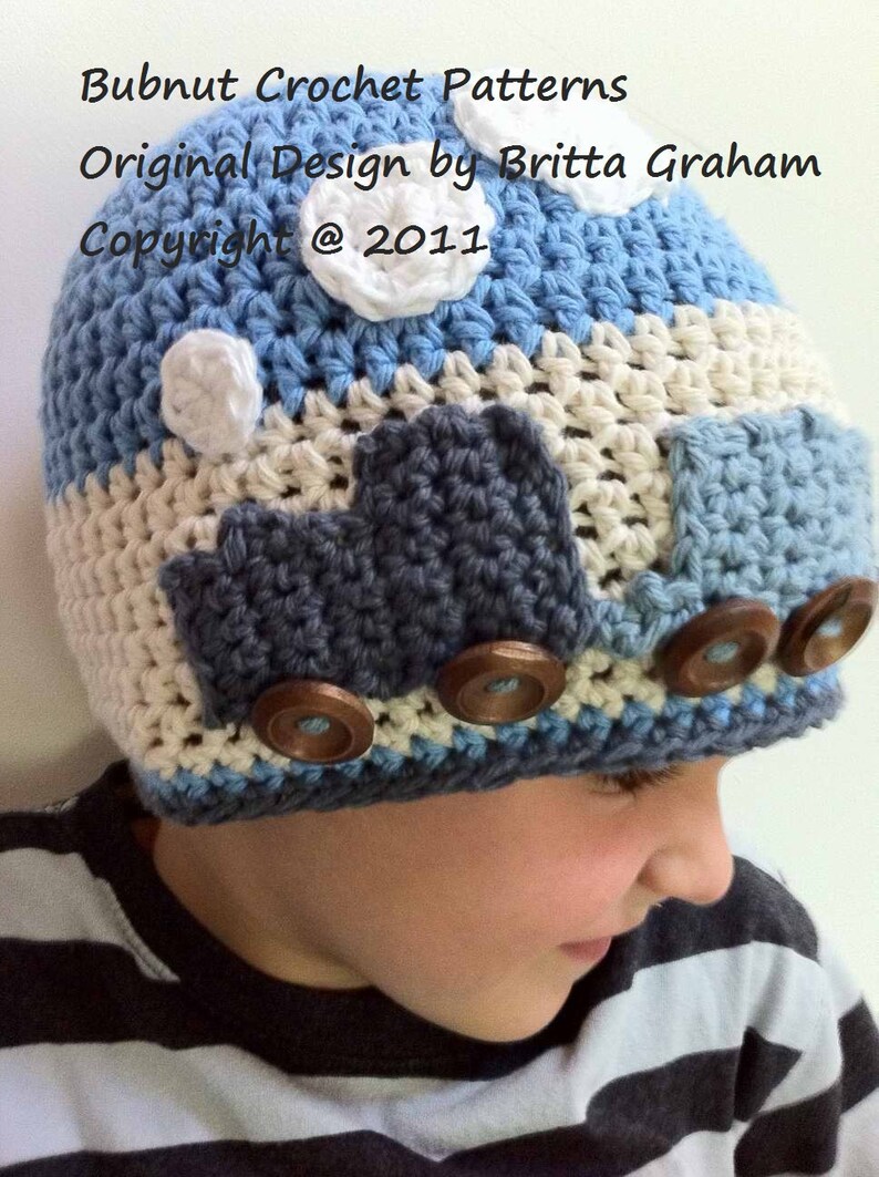 Easy Peasy Train Hat crochet pattern for boys No.109 Digital Download English image 3