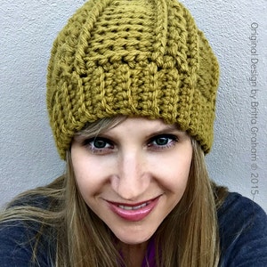 Easy Peasy Chunky Hat Pattern for Ladies Crochet Cable Beanie Pattern ...