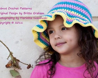 Häkelanleitung - Tutti Frutti Floppy Summer Hat Crochet Pattern No.115 Baby Kind Größen Digital Englisch
