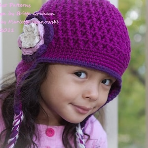 Crochet Hat Pattern - Textured Earflap Crochet Hat Pattern No.602 Unisex NINE Sizes from Newborn to Adult digital pdf English