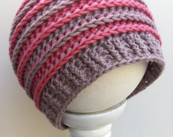 Crochet hat pattern in newborn, baby, kids and ladies sizes using DK yarn No.306 Digital Download English