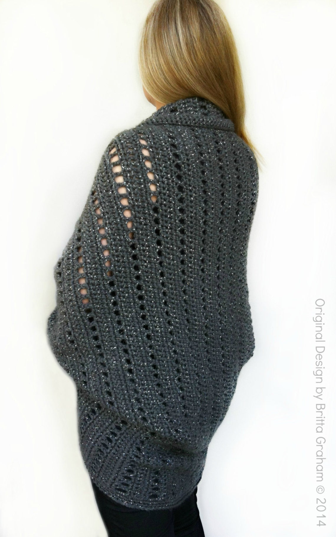 Crochet Cardigan Pattern Oversized Chunky Shrug Crochet Etsy