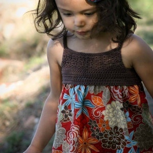 Crochet dress pattern for girls Crochet and Fabric Summer Dress Tutorial FOUR Sizes 1 to 4 Yrs English image 1