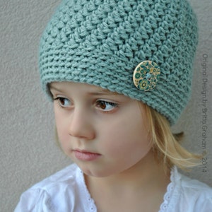 Girls Crochet Hat Pattern in Toddler, Kids, Teen and Ladies Sizes available for instant download No.127 English