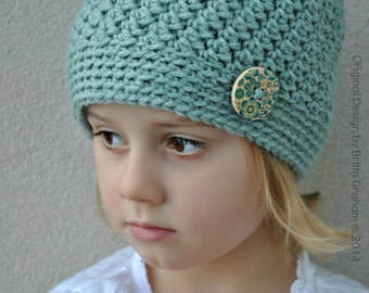 Girls Crochet Hat Pattern in Toddler, Kids, Teen and Ladies Sizes available for instant download No.127 English