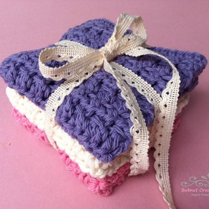 Crochet Dish Cloth Patterns THREE Instant Digital Downloads English image 1