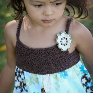 Crochet dress pattern for girls Crochet and Fabric Summer Dress Tutorial FOUR Sizes 1 to 4 Yrs English image 3