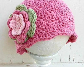 Crochet Hat Pattern - Shell Stitch Cap Crochet Pattern No.113 Digital Download PDF English