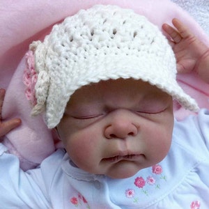 Crochet Hat Pattern Newsboy Hat Crochet Pattern No.206 Newborn, Baby and Toddler Sizes English image 3