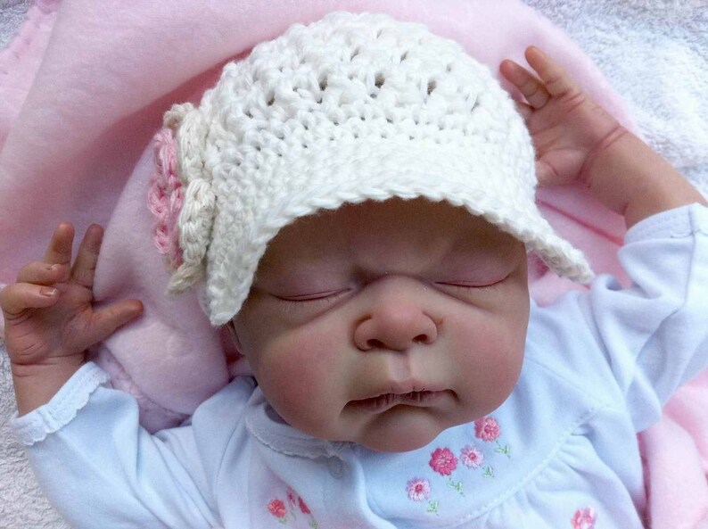 Crochet Hat Pattern Newsboy Hat Crochet Pattern No.206 Newborn, Baby and Toddler Sizes English image 3