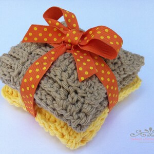 Crochet Dish Cloth Patterns THREE Instant Digital Downloads English - Etsy