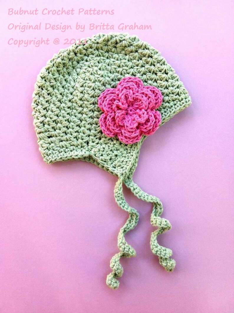 Hat Crochet Pattern No. 604 Bumpy Earflap Hat SEVEN sizes for newborn baby toddler child digital pdf image 2