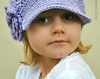 Crochet Hat Pattern - Newsboy Pattern for girls in baby, toddler, teen, ladies, adult sizes No.408 Instant Digital Download PDF English