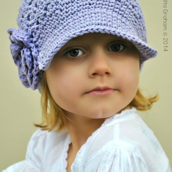 Crochet Hat Pattern - Newsboy Pattern for girls in baby, toddler, teen, ladies, adult sizes No.408 Instant Digital Download PDF English