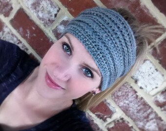 Mönster för virkad pannband nr 805, digital nedladdning, PDF-fil, hippie-hårband, engelska