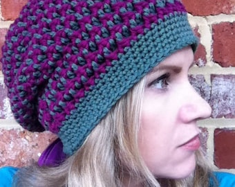 Slouchy hat pattern / textured slouchy beanie crochet pattern No.209 Digital Crochet Pattern English