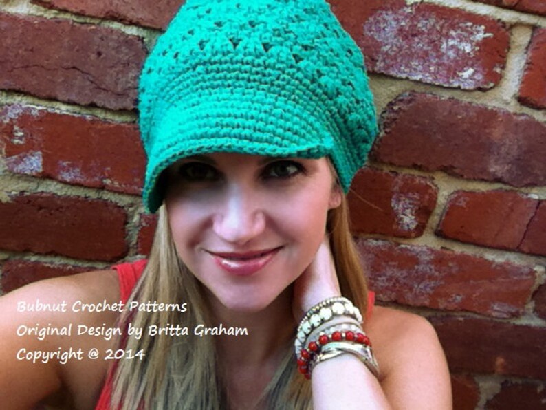 Crochet Hat Pattern Criss Cross Slouchy Newsboy Digital Download No.408 English image 1