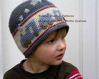 Choo Choo Train Crochet Hat Pattern No.402 FOUR Sizes DK Weight Yarn Instant Digital Download English