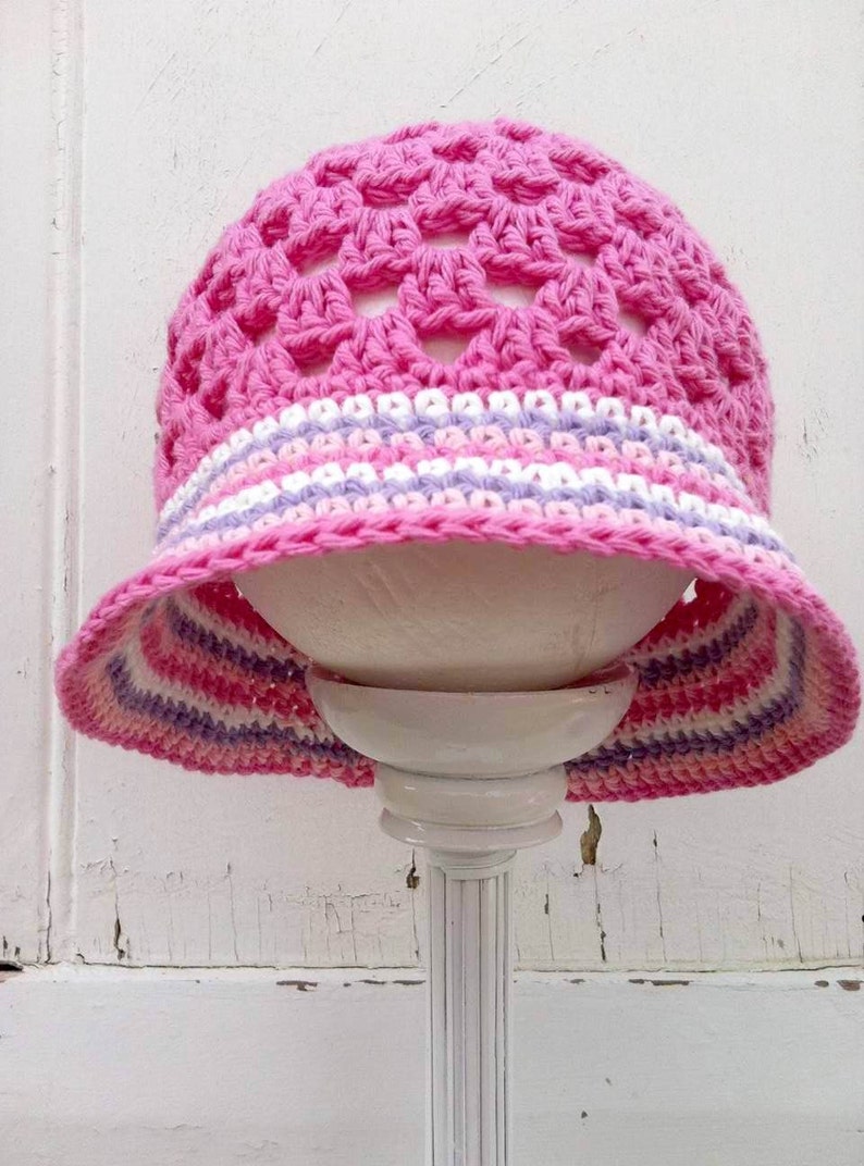 Girls Summer Hat Pattern in Baby, Toddler, Child and Teen Sizes No.116 Digital Download Crochet Pattern English image 3