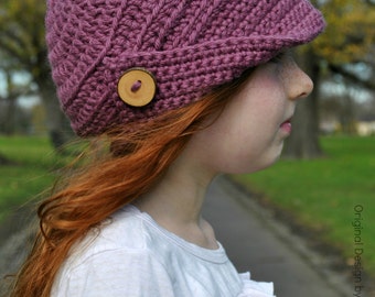 Newsboy Pattern for Children, Teens and Ladies - Crochet Hat Pattern No.310 digital download English