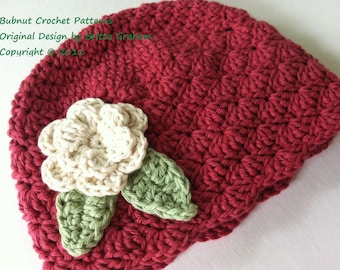 Shell Stitch Cap Crochet Hat Pattern No.113 SEVEN Sizes ePattern Instant Download English