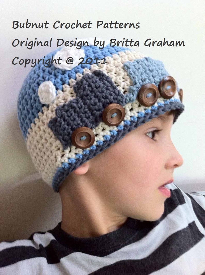 Easy Peasy Train Hat crochet pattern for boys No.109 Digital Download English image 2