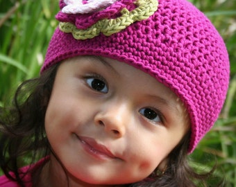 Crochet Hat Pattern - Girls Easy Peasy Beanie Crochet Pattern No.101 Baby Toddler Child Teen Ladies Sizes English